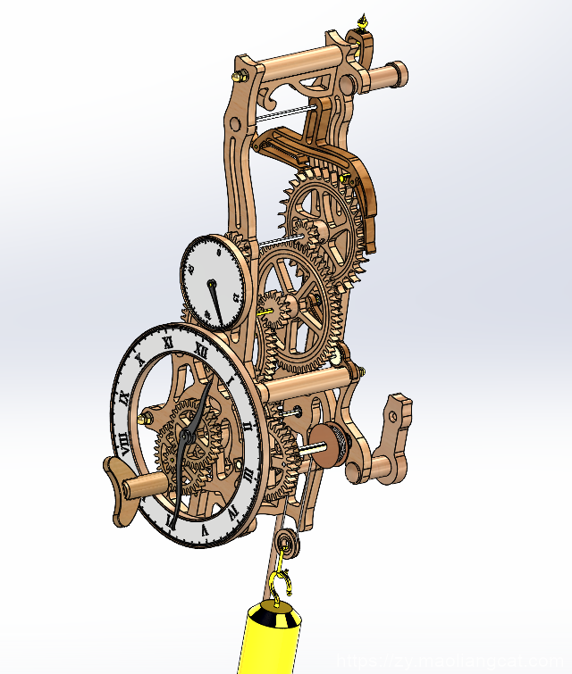 机械钟表擒纵机构3D图纸 Solidwokrs设计 附PDF平面图
