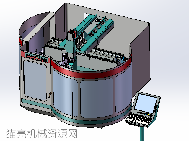 五轴联动车床 加工中心车铣刨磨3D模型