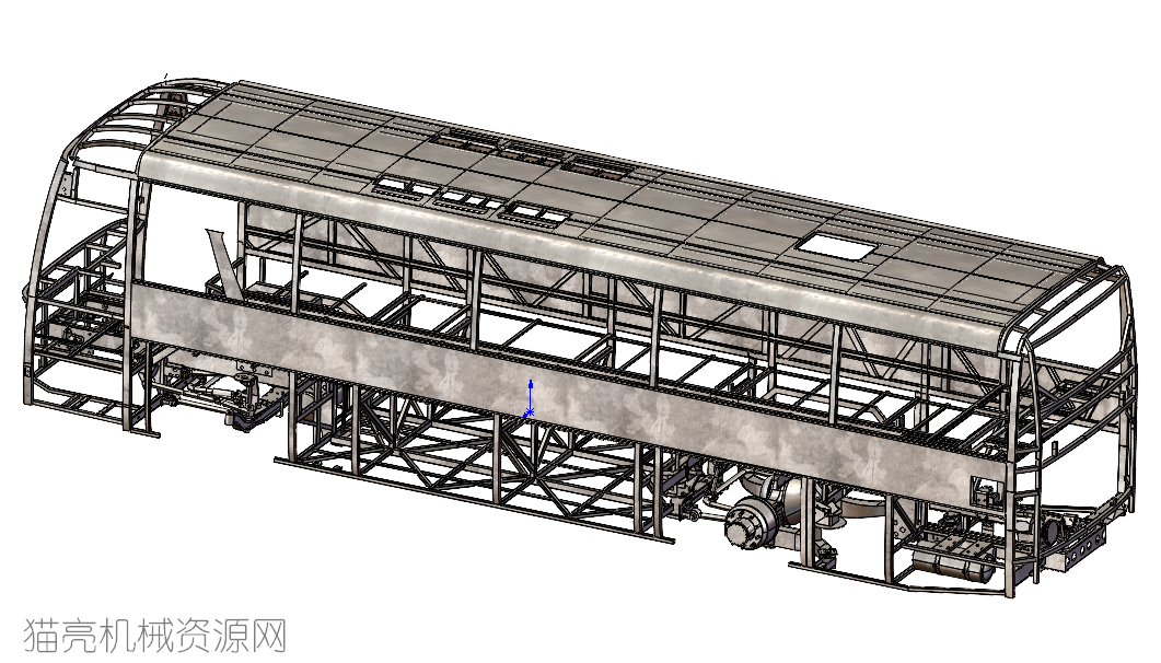客车框架结构3D图纸
